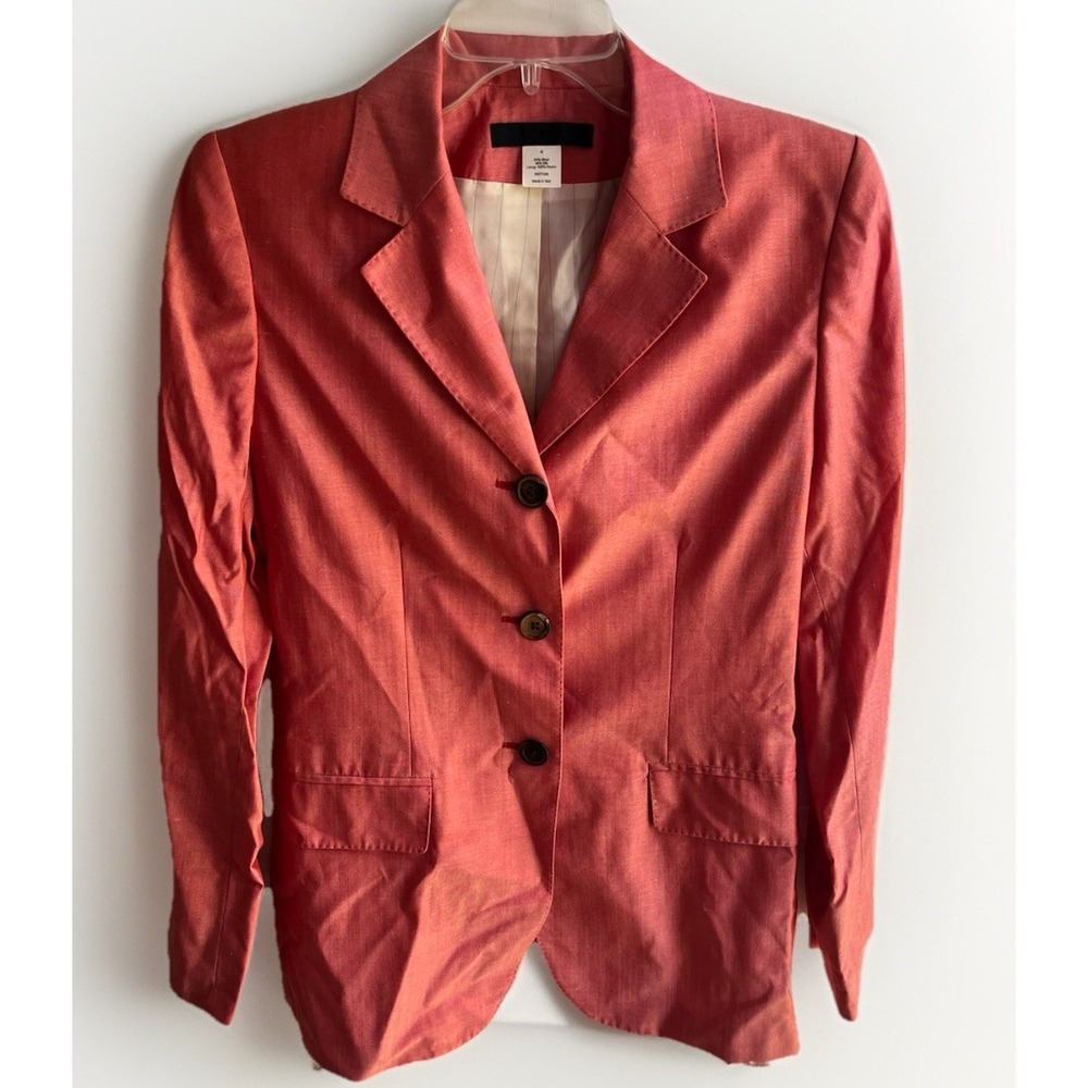 J. Crew NWOT Women's Made In‎ Italy Wool And Silk Blend Three Button Blazer Sz 4